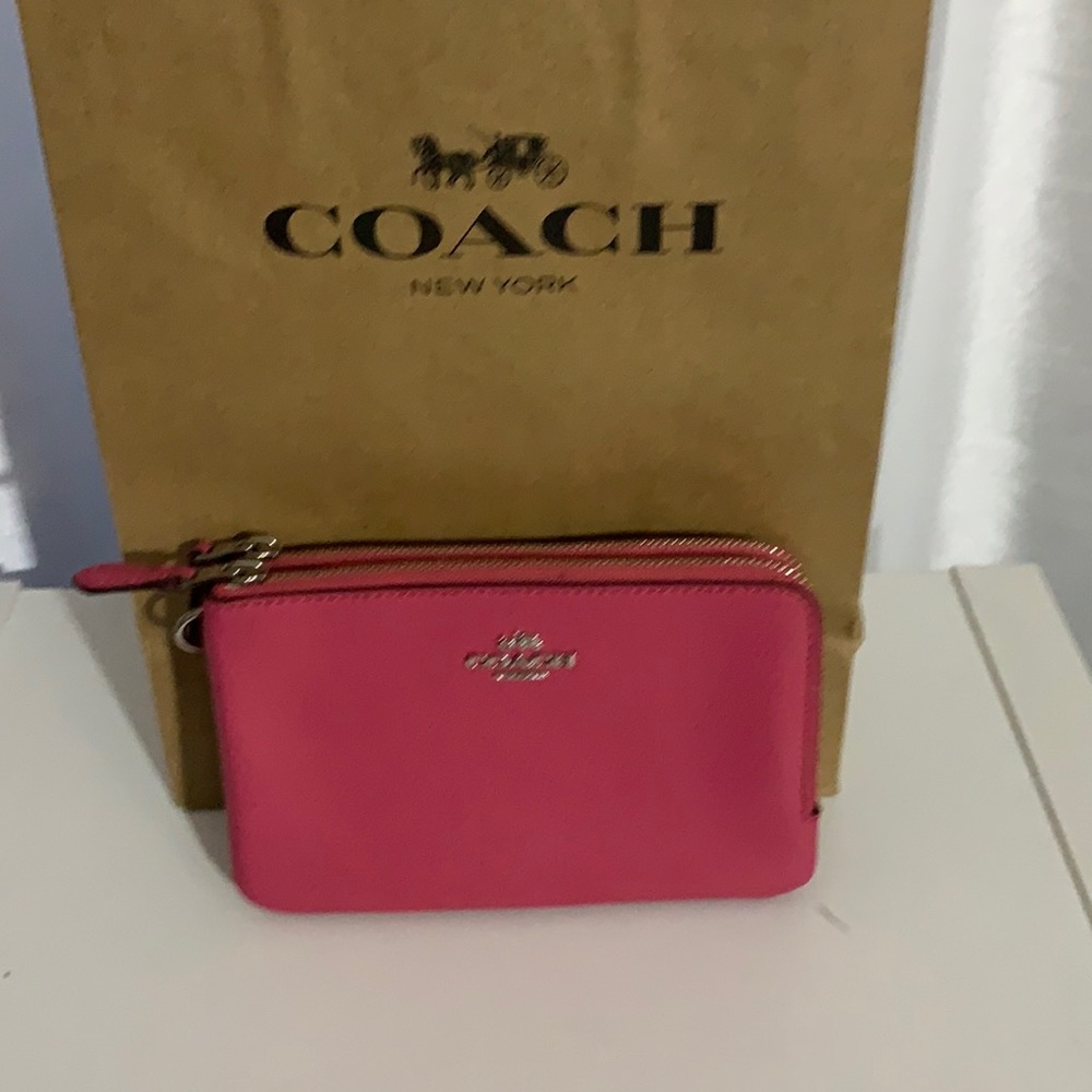 Coach Fuchsia pink small wristlet